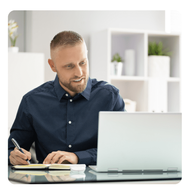 Male being coached online