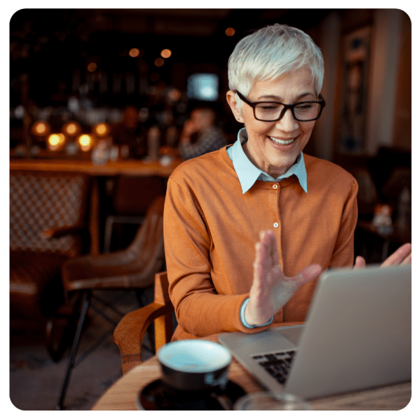 Female being coached online