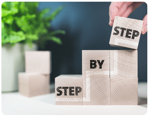 image indicating taking a step forwards